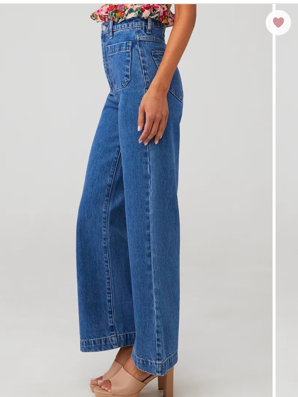 Rolla’s Sailor Jean - High-Rise Wide Leg Jeans in Ashley Blue - Picture 3 of 11